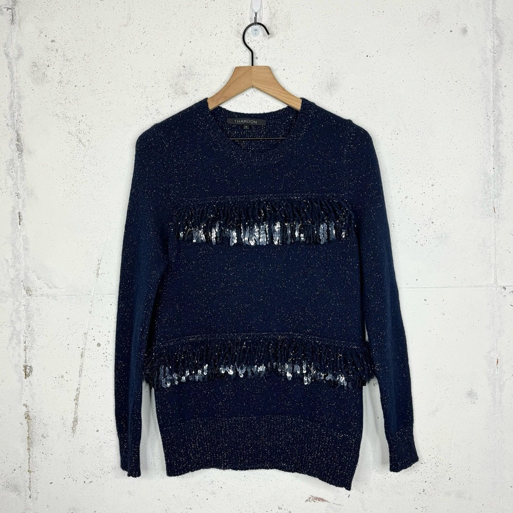Thakoon Wool Sequin Fringe Sweater Size Small